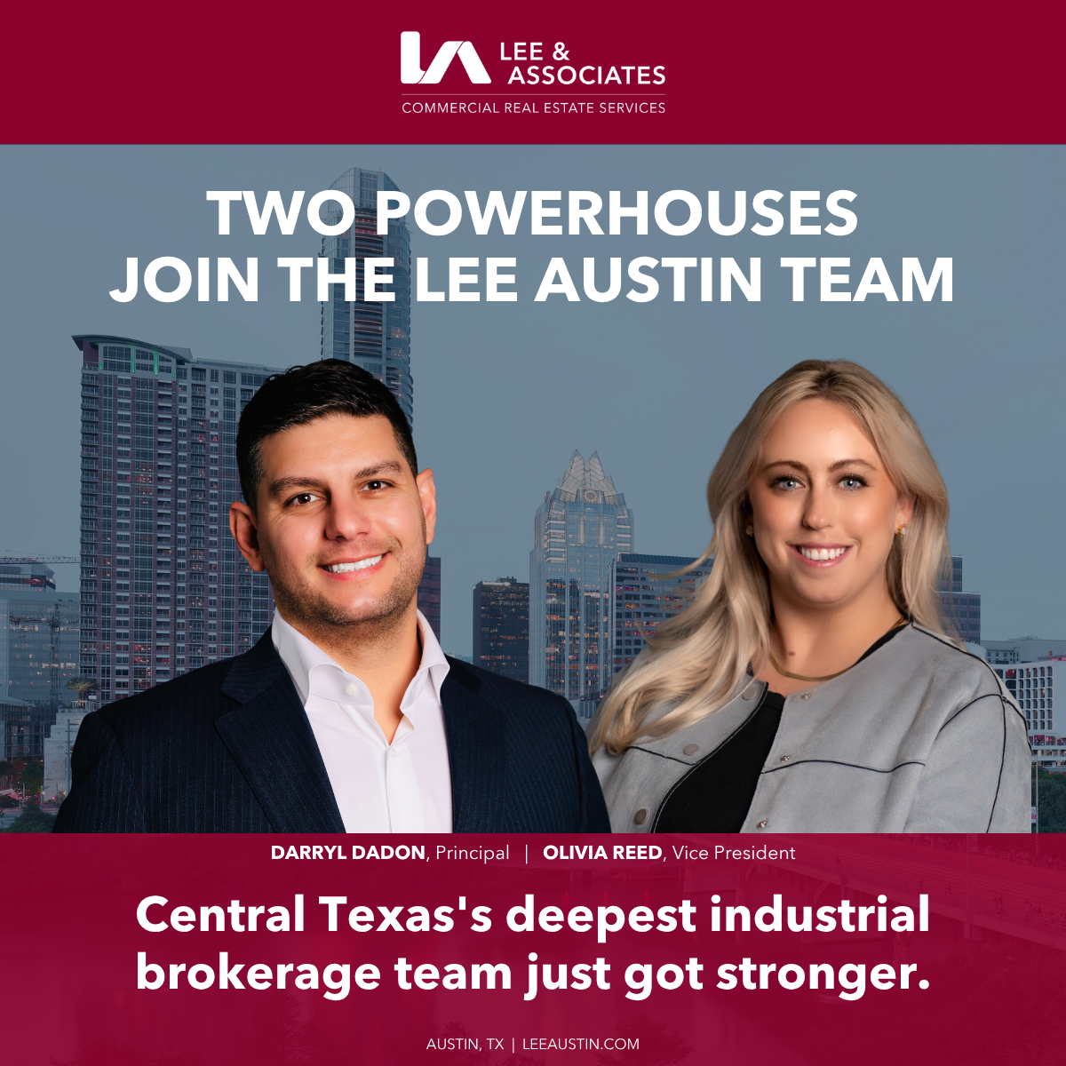 Lee & Associates – Austin Adds Industrial Brokers Darryl Dadon and Olivia Reed